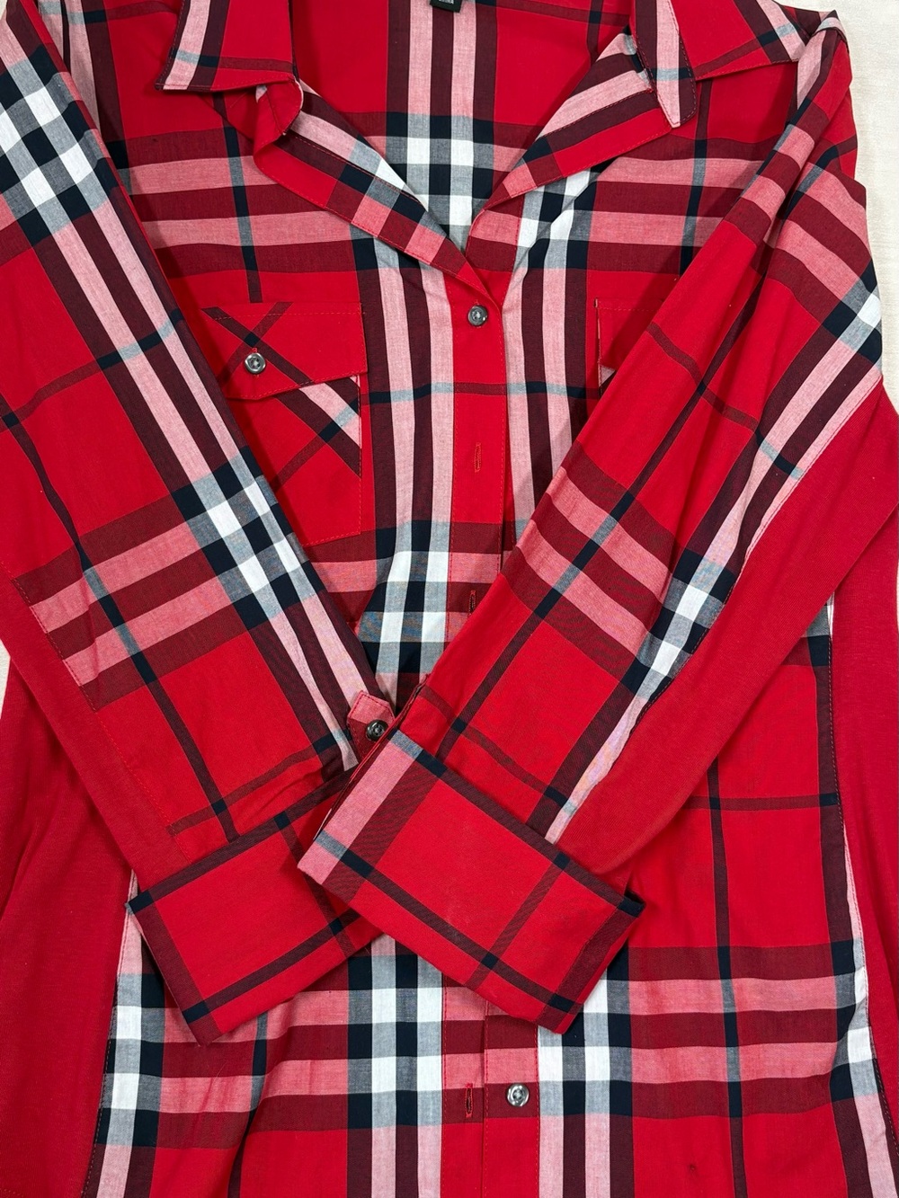 Zac & Rachel Red Black and White Plaid Button-Down Shirt